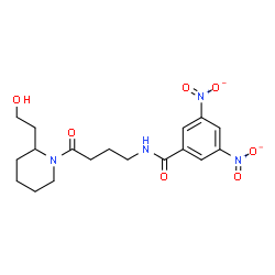 ChemSpider 2D Image | N-{4-[2-(2-Hydroxyethyl)-1-piperidinyl]-4-oxobutyl}-3,5-dinitrobenzamide | C18H24N4O7
