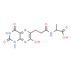 ChemSpider 2D Image | N-[3-(7-Hydroxy-1-methyl-2,4-dioxo-1,2,3,4-tetrahydro-6-pteridinyl)propanoyl]alanine | C13H15N5O6