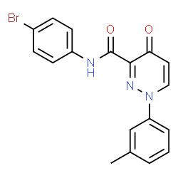 ChemSpider 2D Image | N-(4-Bromophenyl)-1-(3-methylphenyl)-4-oxo-1,4-dihydro-3-pyridazinecarboxamide | C18H14BrN3O2