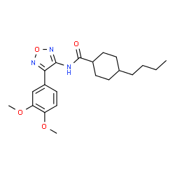 ChemSpider 2D Image | 4-Butyl-N-[4-(3,4-dimethoxyphenyl)-1,2,5-oxadiazol-3-yl]cyclohexanecarboxamide | C21H29N3O4