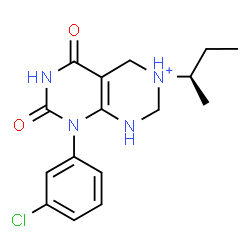 ChemSpider 2D Image | 3-[(2R)-2-Butanyl]-8-(3-chlorophenyl)-5,7-dioxo-1,2,3,4,5,6,7,8-octahydropyrimido[4,5-d]pyrimidin-3-ium | C16H20ClN4O2