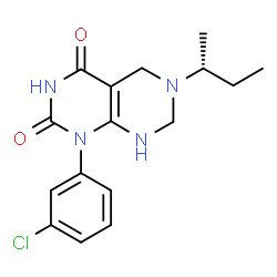 ChemSpider 2D Image | 6-[(2R)-2-Butanyl]-1-(3-chlorophenyl)-5,6,7,8-tetrahydropyrimido[4,5-d]pyrimidine-2,4(1H,3H)-dione | C16H19ClN4O2