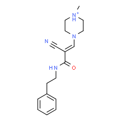 ChemSpider 2D Image | 4-{(1E)-2-Cyano-3-oxo-3-[(2-phenylethyl)amino]-1-propen-1-yl}-1-methylpiperazin-1-ium | C17H23N4O