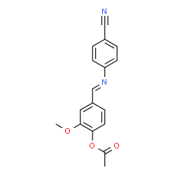 ChemSpider 2D Image | 4-{(E)-[(4-Cyanophenyl)imino]methyl}-2-methoxyphenyl acetate | C17H14N2O3