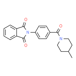 ChemSpider 2D Image | 2-[4-(4-Methyl-piperidine-1-carbonyl)-phenyl]-isoindole-1,3-dione | C21H20N2O3