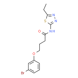 ChemSpider 2D Image | 4-(3-Bromophenoxy)-N-(5-ethyl-1,3,4-thiadiazol-2-yl)butanamide | C14H16BrN3O2S