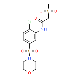 ChemSpider 2D Image | N-[2-Chloro-5-(4-morpholinylsulfonyl)phenyl]-2-(methylsulfonyl)acetamide | C13H17ClN2O6S2