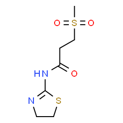 ChemSpider 2D Image | N-(4,5-Dihydro-1,3-thiazol-2-yl)-3-(methylsulfonyl)propanamide | C7H12N2O3S2