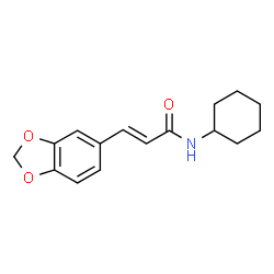 ChemSpider 2D Image | (2E)-3-(1,3-Benzodioxol-5-yl)-N-cyclohexylacrylamide | C16H19NO3
