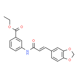 ChemSpider 2D Image | Ethyl 3-{[(2E)-3-(1,3-benzodioxol-5-yl)-2-propenoyl]amino}benzoate | C19H17NO5