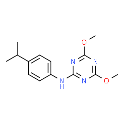 ChemSpider 2D Image | N-(4-Isopropylphenyl)-4,6-dimethoxy-1,3,5-triazin-2-amine | C14H18N4O2