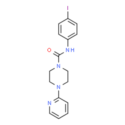 ChemSpider 2D Image | N-(4-Iodophenyl)-4-(2-pyridinyl)-1-piperazinecarboxamide | C16H17IN4O