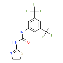ChemSpider 2D Image | 1-[3,5-Bis(trifluoromethyl)phenyl]-3-(4,5-dihydro-1,3-thiazol-2-yl)urea | C12H9F6N3OS