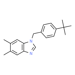 ChemSpider 2D Image | 1-(4-tert-butylbenzyl)-5,6-dimethyl-1H-benzimidazole | C20H24N2
