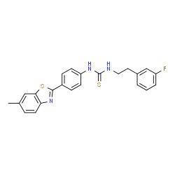 ChemSpider 2D Image | 1-[2-(3-Fluorophenyl)ethyl]-3-[4-(6-methyl-1,3-benzothiazol-2-yl)phenyl]thiourea | C23H20FN3S2