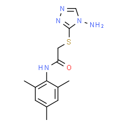 ChemSpider 2D Image | 2-[(4-Amino-4H-1,2,4-triazol-3-yl)sulfanyl]-N-mesitylacetamide | C13H17N5OS