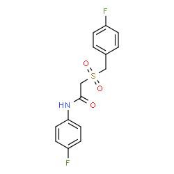 ChemSpider 2D Image | 2-[(4-Fluorobenzyl)sulfonyl]-N-(4-fluorophenyl)acetamide | C15H13F2NO3S