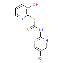ChemSpider 2D Image | 1-(5-Bromo-2-pyrimidinyl)-3-(3-hydroxy-2-pyridinyl)thiourea | C10H8BrN5OS