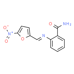 ChemSpider 2D Image | 2-{(E)-[(5-Nitro-2-furyl)methylene]amino}benzamide | C12H9N3O4