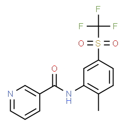ChemSpider 2D Image | N-{2-Methyl-5-[(trifluoromethyl)sulfonyl]phenyl}nicotinamide | C14H11F3N2O3S