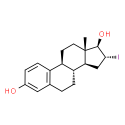 ChemSpider 2D Image | (16alpha,17beta)-16-Iodoestra-1,3,5(10)-triene-3,17-diol | C18H23IO2