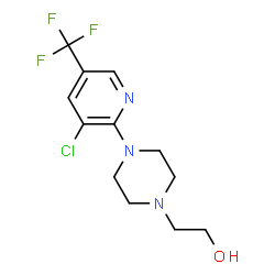 ChemSpider 2D Image | 2-(4-[3-CHLORO-5-(TRIFLUOROMETHYL)-2-PYRIDYL]PIPERAZINO)ETHAN-1-OL | C12H15ClF3N3O