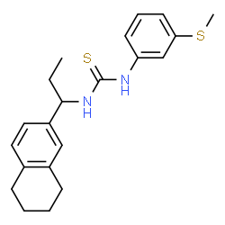ChemSpider 2D Image | 1-[3-(Methylsulfanyl)phenyl]-3-[1-(5,6,7,8-tetrahydro-2-naphthalenyl)propyl]thiourea | C21H26N2S2