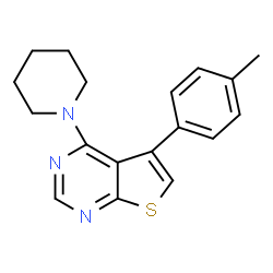 ChemSpider 2D Image | 5-(4-methylphenyl)-4-piperidinothieno[2,3-d]pyrimidine | C18H19N3S