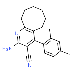 ChemSpider 2D Image | 2-Amino-4-(2,4-dimethylphenyl)-5,6,7,8,9,10-hexahydrocycloocta[b]pyridine-3-carbonitrile | C20H23N3
