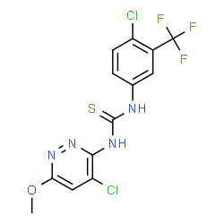 ChemSpider 2D Image | 1-(4-Chloro-6-methoxy-3-pyridazinyl)-3-[4-chloro-3-(trifluoromethyl)phenyl]thiourea | C13H9Cl2F3N4OS