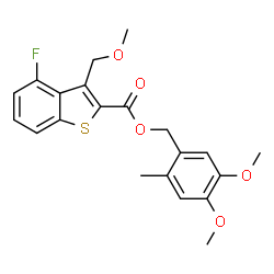 ChemSpider 2D Image | 4,5-Dimethoxy-2-methylbenzyl 4-fluoro-3-(methoxymethyl)-1-benzothiophene-2-carboxylate | C21H21FO5S
