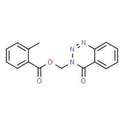 ChemSpider 2D Image | (4-Oxo-1,2,3-benzotriazin-3(4H)-yl)methyl 2-methylbenzoate | C16H13N3O3