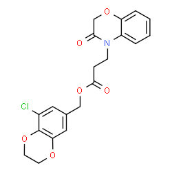 ChemSpider 2D Image | (8-Chloro-2,3-dihydro-1,4-benzodioxin-6-yl)methyl 3-(3-oxo-2,3-dihydro-4H-1,4-benzoxazin-4-yl)propanoate | C20H18ClNO6