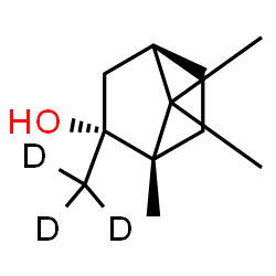 ChemSpider 2D Image | (1S,2R,4R)-1,7,7-Trimethyl-2-(~2~H_3_)methylbicyclo[2.2.1]heptan-2-ol | C11H17D3O