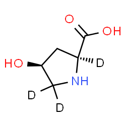 ChemSpider 2D Image | (4S)-4-Hydroxy-L-(2,5,5-~2~H_3_)proline | C5H6D3NO3