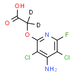 ChemSpider 2D Image | [(4-Amino-3,5-dichloro-6-fluoro-2-pyridinyl)oxy](~2~H_2_)acetic acid | C7H3D2Cl2FN2O3