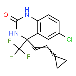 ChemSpider 2D Image | (4S)-6-Chloro-4-[(E)-2-cyclopropylvinyl]-4-(trifluoromethyl)-3,4-dihydro-2(1H)-quinazolinone | C14H12ClF3N2O