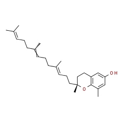 ChemSpider 2D Image | (2R)-2,8-Dimethyl-2-[(3E,7E)-4,8,12-trimethyl-3,7,11-tridecatrien-1-yl]-6-chromanol | C27H40O2
