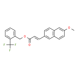 ChemSpider 2D Image | 2-(Trifluoromethyl)benzyl (2E)-3-(6-methoxy-2-naphthyl)acrylate | C22H17F3O3