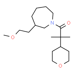 ChemSpider 2D Image | 1-[3-(2-Methoxyethyl)-1-azepanyl]-2-methyl-2-(tetrahydro-2H-pyran-4-yl)-1-propanone | C18H33NO3