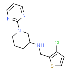 ChemSpider 2D Image | N-[(3-Chloro-2-thienyl)methyl]-1-(2-pyrimidinyl)-3-piperidinamine | C14H17ClN4S