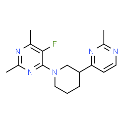 ChemSpider 2D Image | 5-Fluoro-2,4-dimethyl-6-[3-(2-methyl-4-pyrimidinyl)-1-piperidinyl]pyrimidine | C16H20FN5