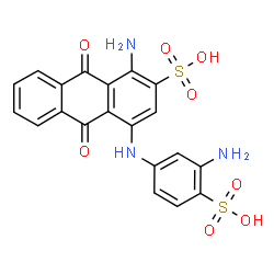 ChemSpider 2D Image | 1-AMINO-4-(3'-AMINOPHENYLAMINO)ANTHRAQUINONE-2,4'-DISULFONIC ACID | C20H15N3O8S2