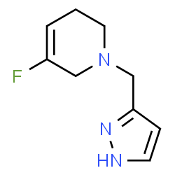 ChemSpider 2D Image | 5-Fluoro-1-(1H-pyrazol-3-ylmethyl)-1,2,3,6-tetrahydropyridine | C9H12FN3