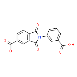 ChemSpider 2D Image | 2-(3-Carboxyphenyl)-1,3-dioxo-5-isoindolinecarboxylic acid | C16H9NO6