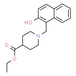 ChemSpider 2D Image | Ethyl 1-[(2-hydroxy-1-naphthyl)methyl]-4-piperidinecarboxylate | C19H23NO3