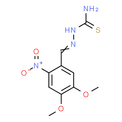 ChemSpider 2D Image | 2-(4,5-Dimethoxy-2-nitrobenzylidene)hydrazinecarbothioamide | C10H12N4O4S