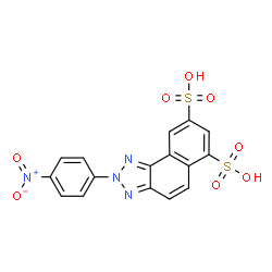 ChemSpider 2D Image | 2-(4-Nitrophenyl)-2H-naphtho[1,2-d]triazole-6,8-disulfonic acid | C16H10N4O8S2
