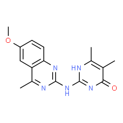ChemSpider 2D Image | 2-[(6-Methoxy-4-methyl-2-quinazolinyl)amino]-5,6-dimethyl-4(1H)-pyrimidinone | C16H17N5O2
