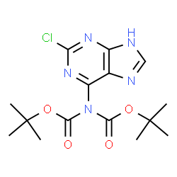 ChemSpider 2D Image | Bis(2-methyl-2-propanyl) (2-chloro-9H-purin-6-yl)imidodicarbonate | C15H20ClN5O4
